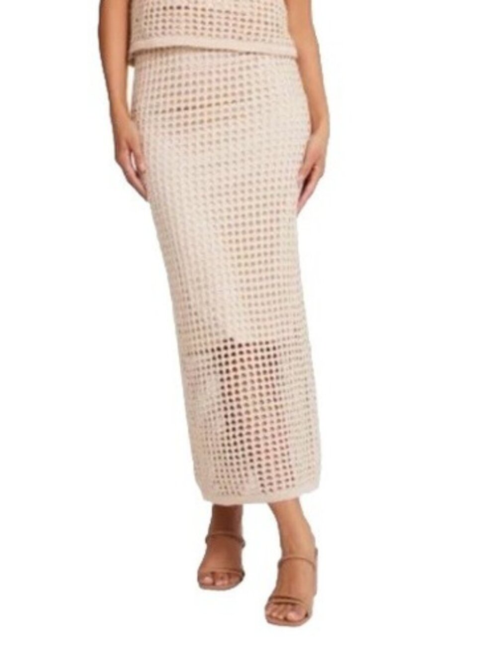 NWT Steve Madden Machine Interior Lining Elastic Waistband Ladies Crochet Beige